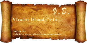 Vincze Dionízia névjegykártya